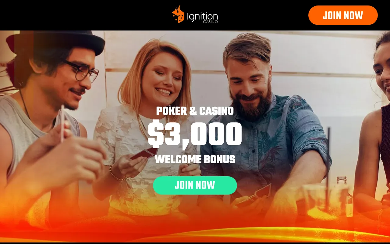 Ignition casino homepage with welcome offer (US capture)